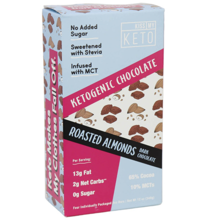 Kiss My Keto Roasted Almonds Keto Chocolate (4 Pack), 340g
