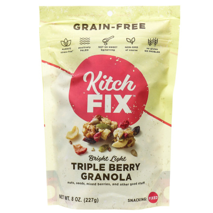Kitchfix Grain-Free Low-Carb Granola Triple Berry, 227g