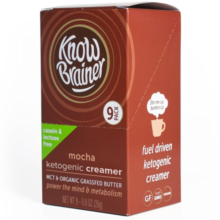 Know Brainer Mocha Lactose Free Creamer, 9 Packets