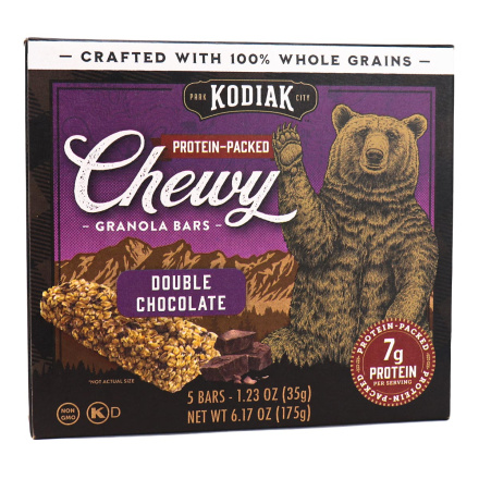 Front of Kodiak Protein-Packed Chewy Granola Bars Double Chocolate