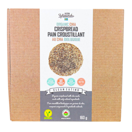 Front of KZ Clean Eating Organic Crispbread Chia, 160g
