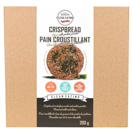Front of KZ Clean Eating Crispbread Chive With Protein Powder, 200g