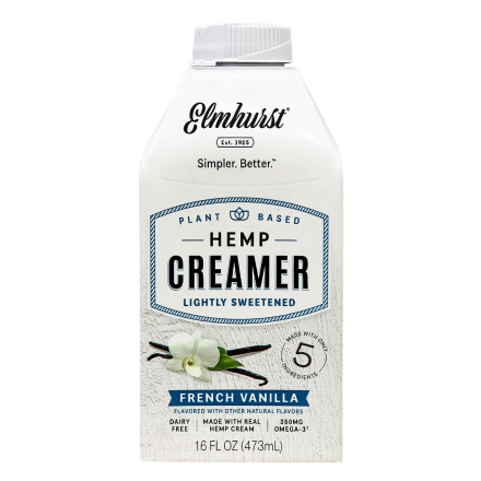Elmhurst Lightly Sweetened French Vanilla Hemp Creamer, 473 ml