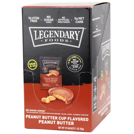 Legendary Foods Peanut Butter Cup Nut Butter, 10 squeeze packs