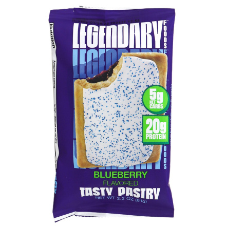 Front of Legendary Foods Tasty Pastry Blueberry Flavoured, 61g