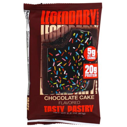 Front of Legendary Foods Tasty Pastry Chocolate Cake Flavoured, 61g
