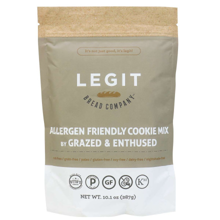 Legit Bread Company Grain-Free Allergen Friendly Cookie Mix, 287g