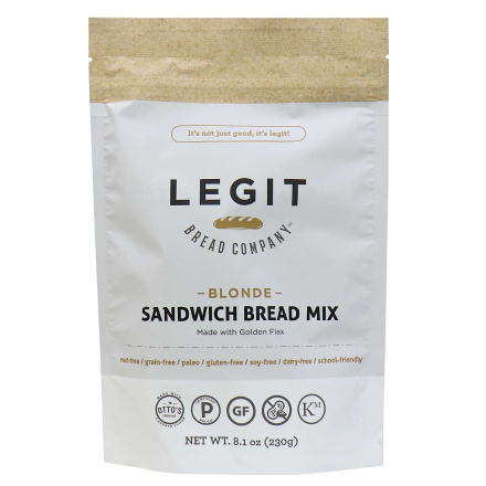 Legit Bread Company Grain-Free Blonde Sandwich Bread Mix, 230g