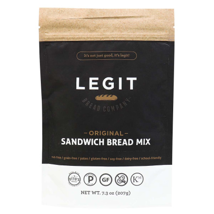 Legit Bread Company Grain-Free Original Sandwich Bread Mix, 207g