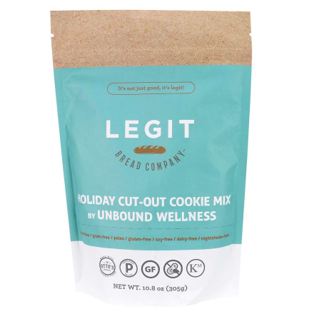 Front of Legit Bread Company Holiday Cut-Out Cookie Mix, 305g
