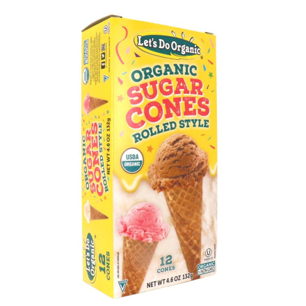 Front of Let's Do Organic Sugar Cone