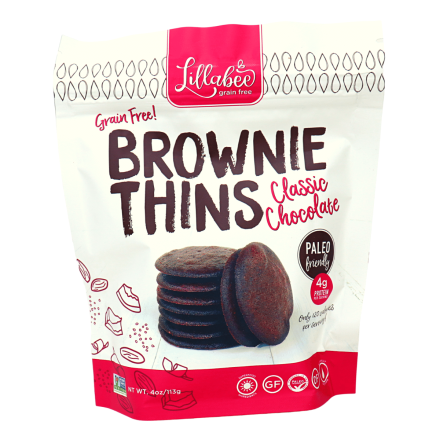 Lillabee Grain-Free Brownie Thins Classic Chocolate, 113g 