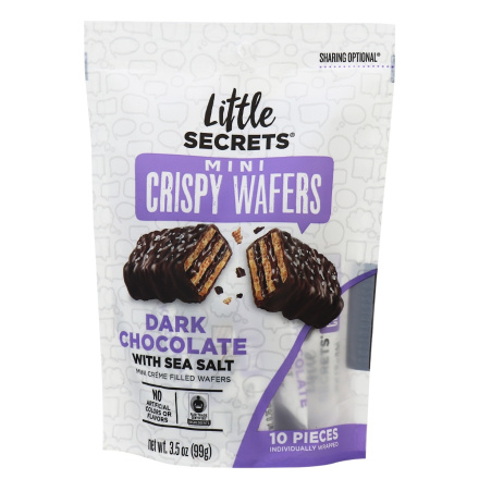 Little Secrets Mini Crispy Wafers Dark Chocolate with Sea Salt, 99g