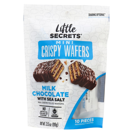 Little Secrets Mini Crispy Wafers Milk Chocolate with Sea Salt, 100g