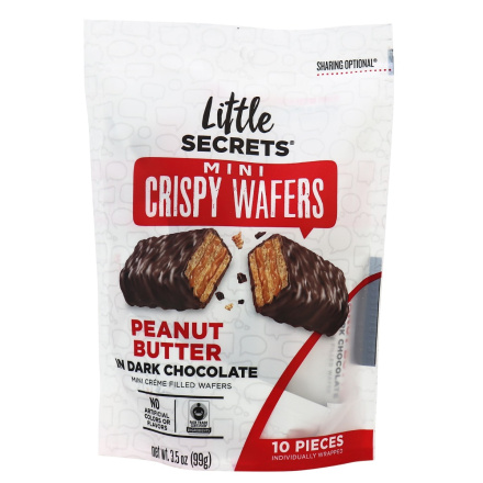 Little Secrets Mini Crispy Wafers Peanut Butter in Dark Chocolate, 99g