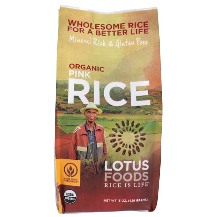 Front of Lotus Foods Organic Pink Rice, 426g