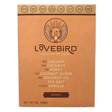 Front of Lovebird Grain Free Cereal Honey