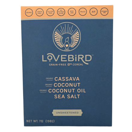 Front of Lovebird Grain Free Cereal Unsweetened