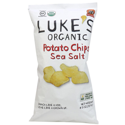Front of Luke’s Organic Potato Chips Sea Salt, 127g