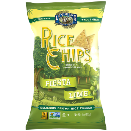 Lundberg Farms Rice Chips Fiesta Lime, 170g