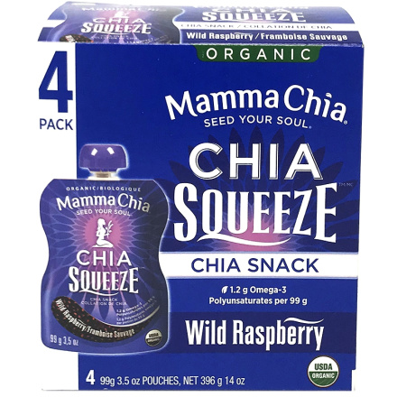 Mamma Chia Chia Squeeze Wild Raspberry, 4 Pouches