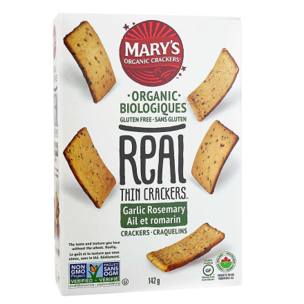 Mary’s Gone Crackers Organic Gluten-Free Real Thin Crackers Garlic Rosemary, 142g