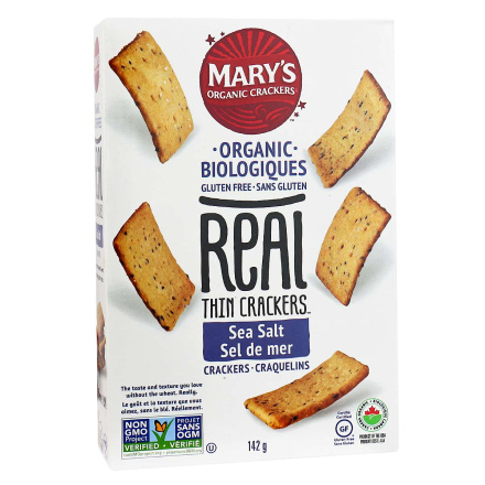 Mary’s Gone Crackers Organic Gluten-Free Real Thin Crackers Sea Salt, 142g