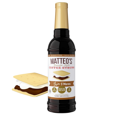 Matteo’s Sugar-Free Barista Coffee Syrups Thin S’mores, 750mL Front
