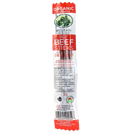 McLean Organic Beef Sticks Hot, 25g