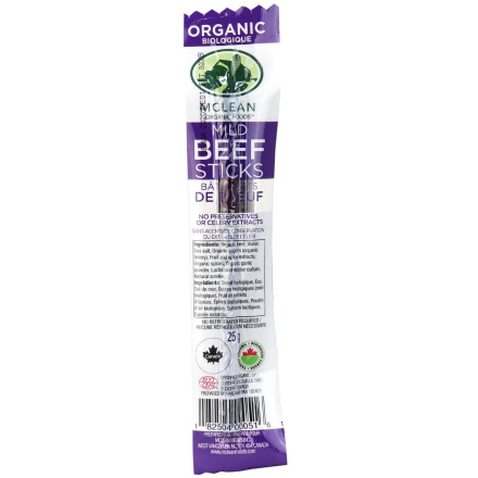 McLean Organic Beef Sticks Mild, 25g