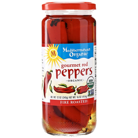 Mediterranean Organic Gourmet Red Peppers Fire Roasted, 500ml