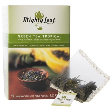 Mighty Leaf Green Tea Tropical, 15 Pouches