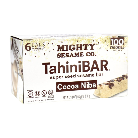 Mighty Sesame Co. Tahini Bar Cocoa Nibs, 6 Bars