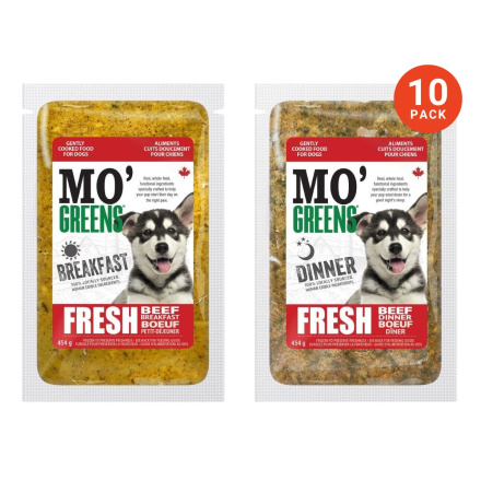 Front of Mo'Greens Premium Fresh Dog Food Beef Lovers