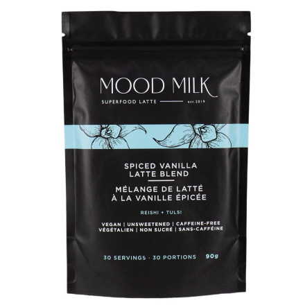 Front of Mood Milk Superfood Latte Spiced Vanilla Latte Blend, 90g