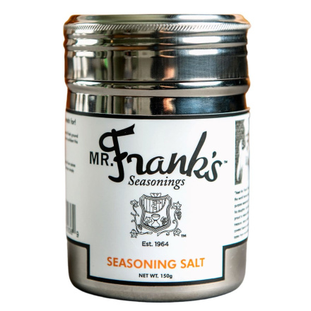 Front of Mr. Frank's Seasoning Salt