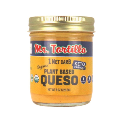 Front of Mr. Tortilla 1 Net Carb Organic Plant-Based Queso