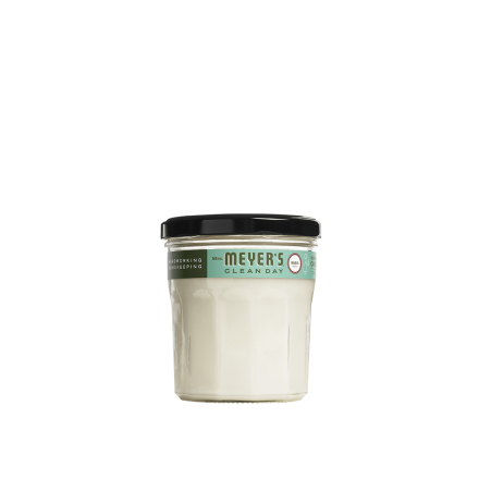 Front of Mrs. Meyer's Soy Candle Basil, 200g