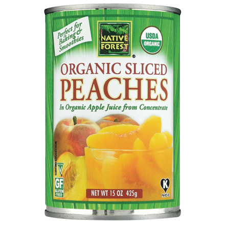 Native Forest Organic Sliced Peaches, 398ml