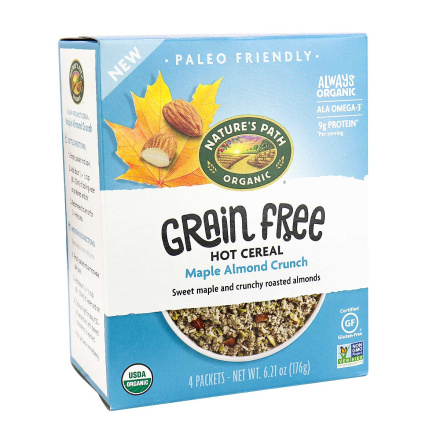 Front of Nature's Path Grain-Free Hot Cereal Maple Almond Crunch, 176g