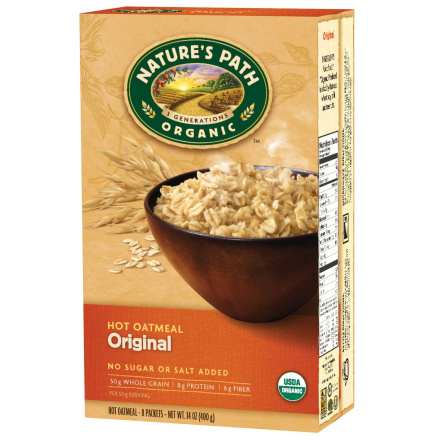 Nature's Path Organic Hot Oatmeal Original, 8 x 50g