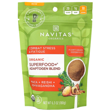 Navitas Organics Combat Stress & Fatigue Superfood+ Adaptogens Blend, 180g