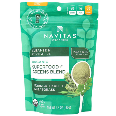 Navitas Organics Cleanse & Revitalize Superfood+ Greens Blend, 180g
