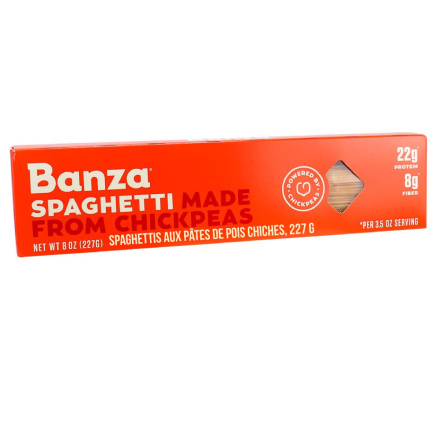 Front of Banza Chickpea Pasta Spaghetti, 227g