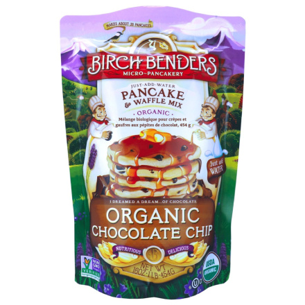 Front of Birch Benders Organic Chocolate Chip Pancake