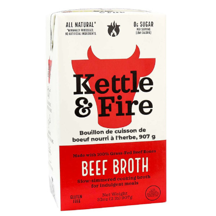 Front of Kettle & Fire Grass-Fed Beef Cooking Broth, 907g