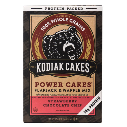 Front of Kodiak Cakes Power Cakes Strawberry Chocolate Chip Pancake & Waffle Mix, 482g