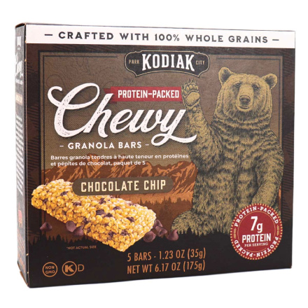 Front of Kodiak Protein-Packed Chewy Granola Bars Chocolate Chip
