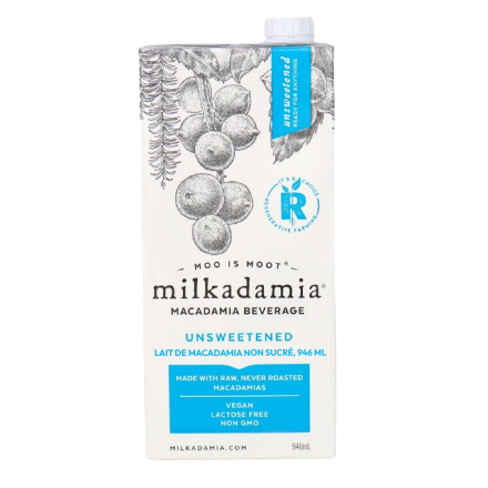 Front of Milkadamia Unsweetened Macadamia Milk, 946ml 