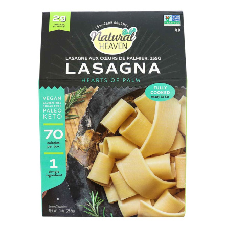 Front of Natural Heaven Veggie Lasagna Made with Palm Hearts, 255g